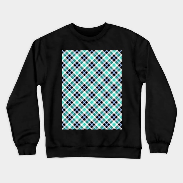 Green and blue plaid Pattern Crewneck Sweatshirt by MarjanShop